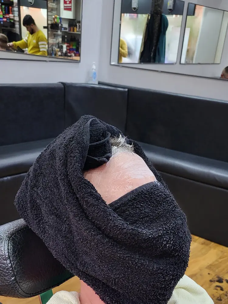 Hot towel ready for a Turkish shave